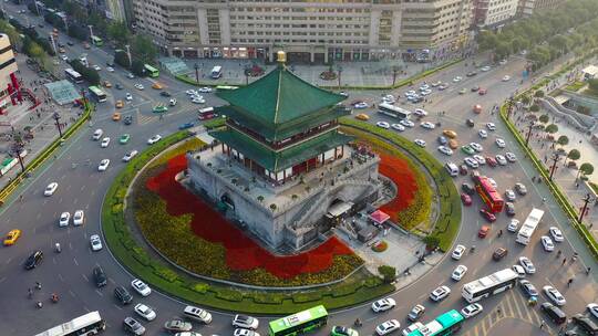 陕西省西安市钟楼航拍