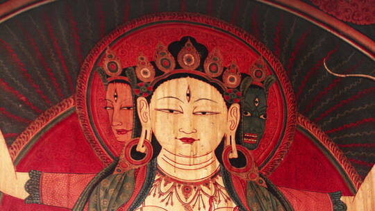 西藏阿里札达县古格王朝壁画视频素材模板下载