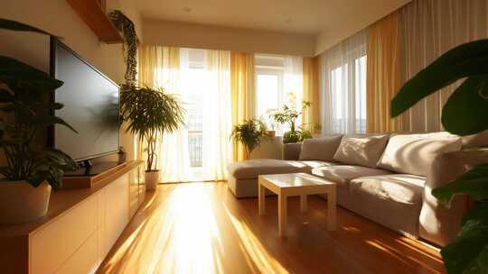 阳光洒满的温馨客厅 现代简约风格家居