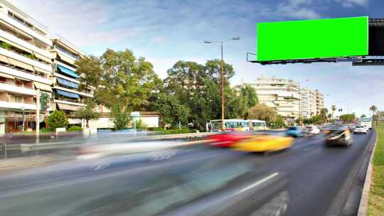 公路 广告牌 延时 后期视频素材模板下载