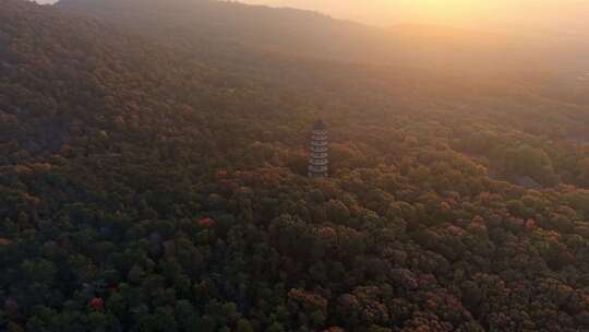 南京灵谷景区灵谷寺灵谷塔航拍