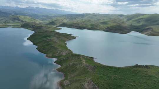 新疆吉林台水库航拍视频素材模板下载