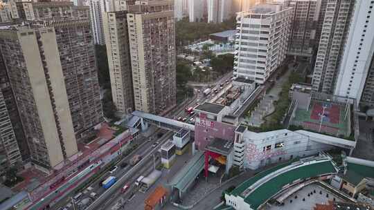 香港黄大仙地铁站航拍