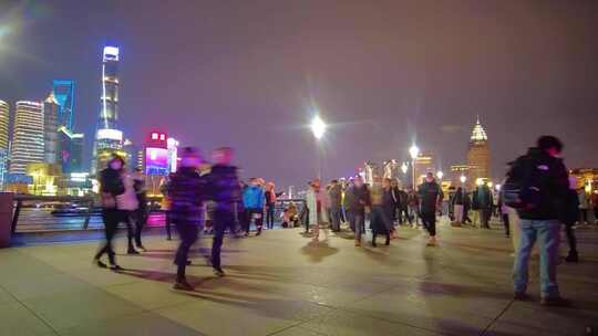 上海外滩游客在游玩拍照延时摄影视频素材视频素材模板下载