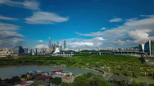 南宁延时东盟商务区会展中心城市风光大景