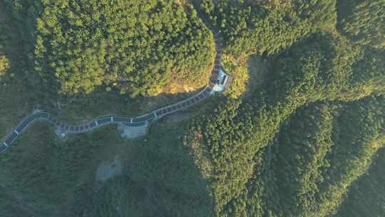 秋天午后航拍安徽省黄山市璜尖岭风景