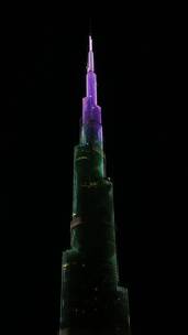 世界最高建筑上的灯光展示