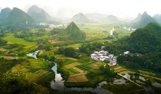 广西阳朔航拍空镜