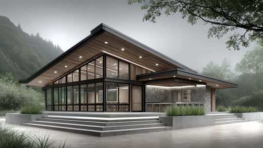现代建筑融入自然景观和谐共生