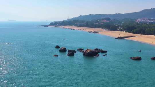 东海大海海边海水海浪沙滩海滩航拍风景唯美