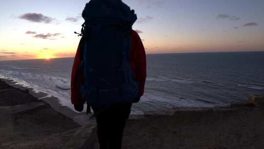 背包，海岸，海洋，背包