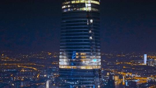 上海中心大厦夜景航拍视频素材模板下载