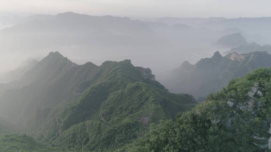 航拍山西旅游胜地太行山脉60帧原素材