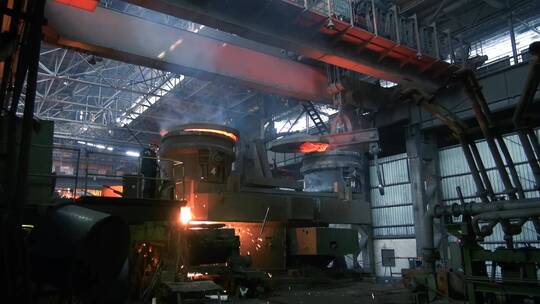 炼铁钢厂 烧钢视频素材模板下载