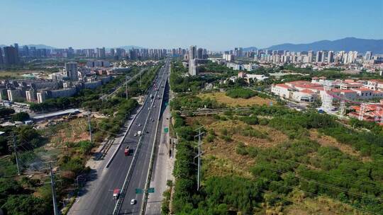 无人机航拍城市道路景观