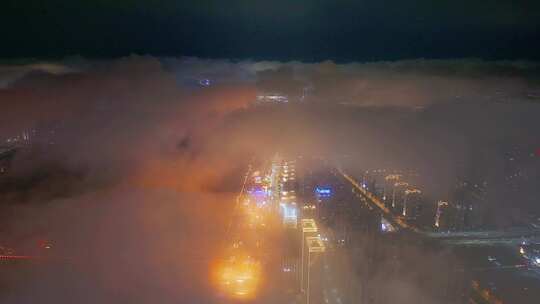 南昌城市夜景航拍