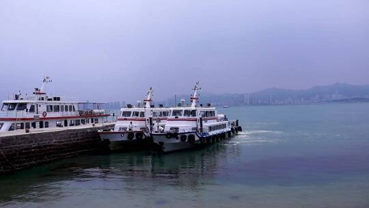 实拍威海城市海水海洋实景视频