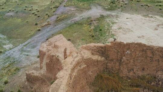 中国古代城池城区甘肃省松山古城航拍