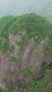 航拍武功山自然地貌石峰