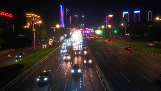 航拍城市建筑高楼交通桥梁地标风景