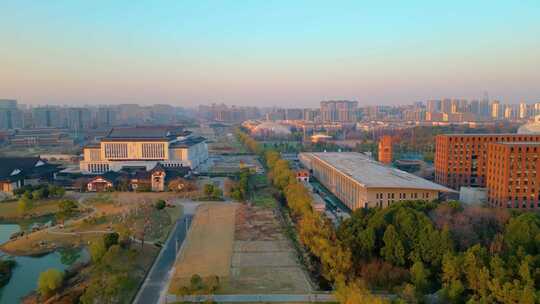 杭州浙江大学紫金港校区校门风景视频素材