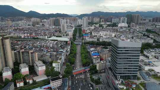 广西贵港城市建设贵港中山路航拍