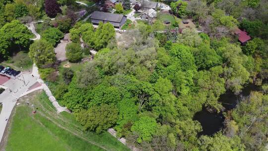 多伦多Riverdale农场的鸟瞰图4K