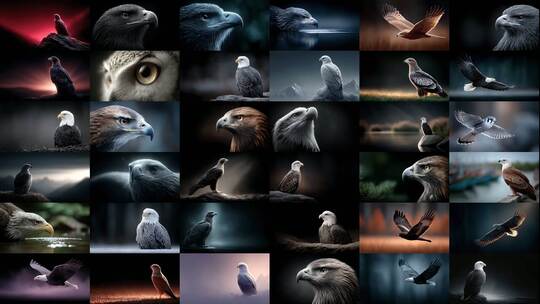 苍穹之巅猛禽展翅翱翔(前124S为快速预览)高清在线视频素材下载