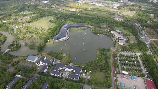 上海崇明区长兴岛郊野公园4K航拍