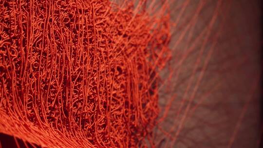 红色刺绣纤维