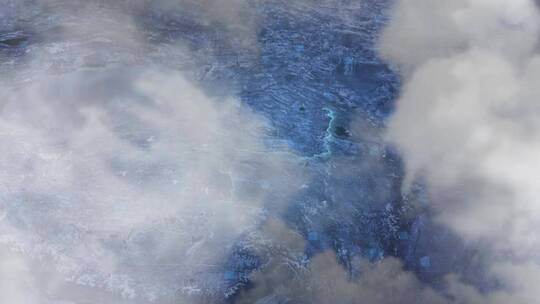 海西自治州市-云雾俯冲勾勒轮廓