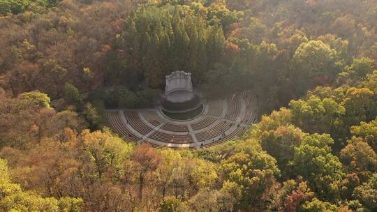 南京音乐台紫金山航拍素材