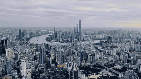 上海大雾天航拍视频素材模板下载