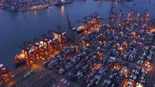 集装箱港口航拍视频素材模板下载