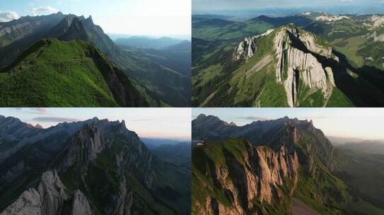 无人机航拍高耸的山峰 视频合集