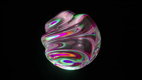 超现实玻璃球体或球在变形过程中的抽象艺术