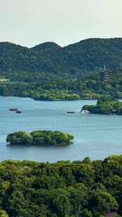 竖屏-杭州西湖湖心三岛夏季高视角延时