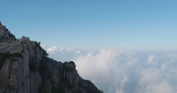 中国山东泰安泰山山顶风景风景区云海