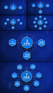 蓝色科技文字信息分类展示AE模板高清AE视频素材下载