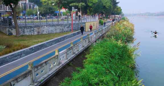 高清实拍四川眉山苏东坡故乡湿地公园