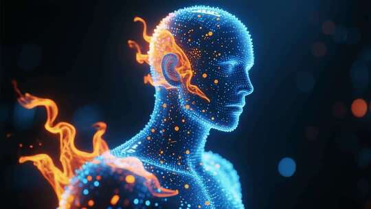 粒子特效人物半身像