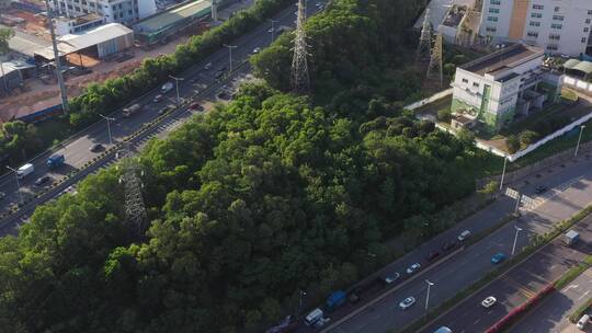 航拍深圳城市道路运输