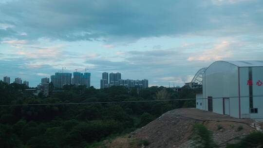 晚上夜晚夜幕赶路动车高铁火车窗外风景