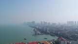 航拍广西北海老城区海边外沙岛红房子旅游高清在线视频素材下载