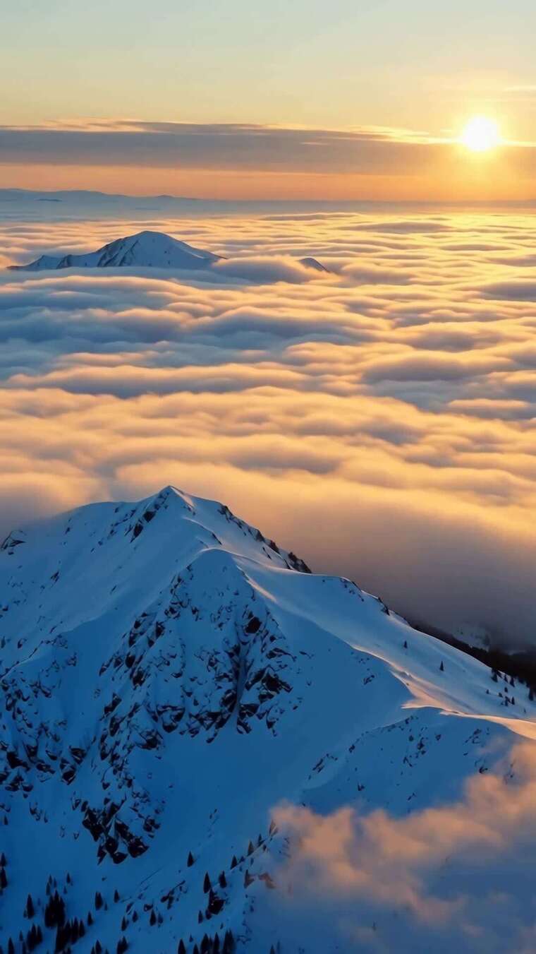 雪山云海日出景观