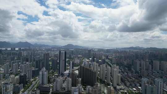 航拍温州城市天际线温州大景