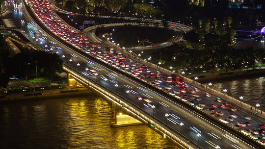 广州高速公路夜景延时摄影