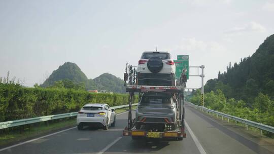 4k实拍大货车高速行驶