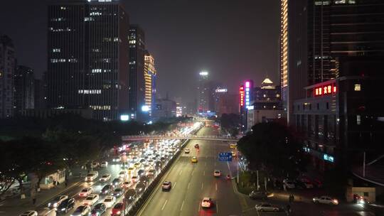 重庆红锦大道夜景航拍