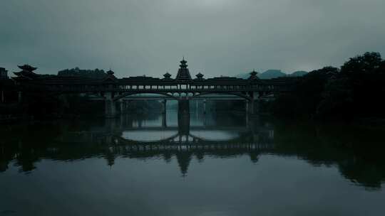 侗族风雨桥视频素材模板下载